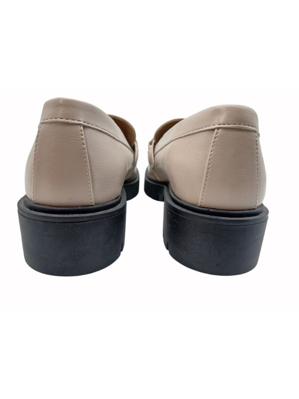 Esprit Womens Alina Beige Loafers Shoes Gold Horsebit Buckle Chunky Soles Size 9 - Picture 7 of 11